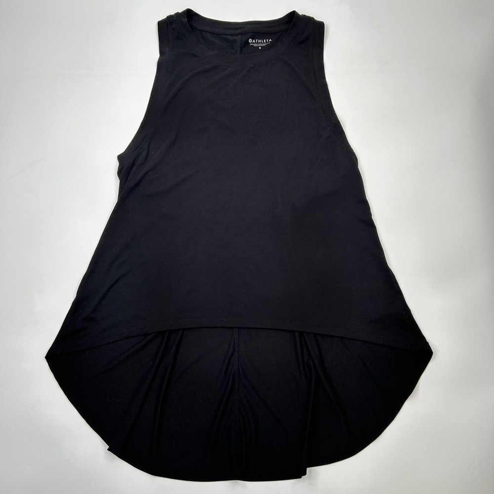 Athleta Tank Top Womens S Black Pullover Essence Relaxed High Low 486997